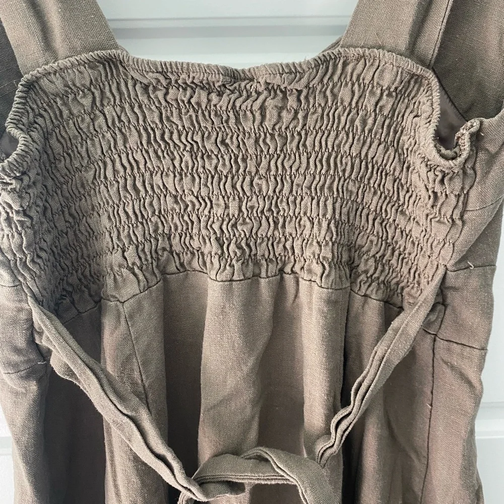 Sleeveless Brown Midi Dress Size 6 Fairy Peasant Prairie Cottagecore - Picture 6 of 8